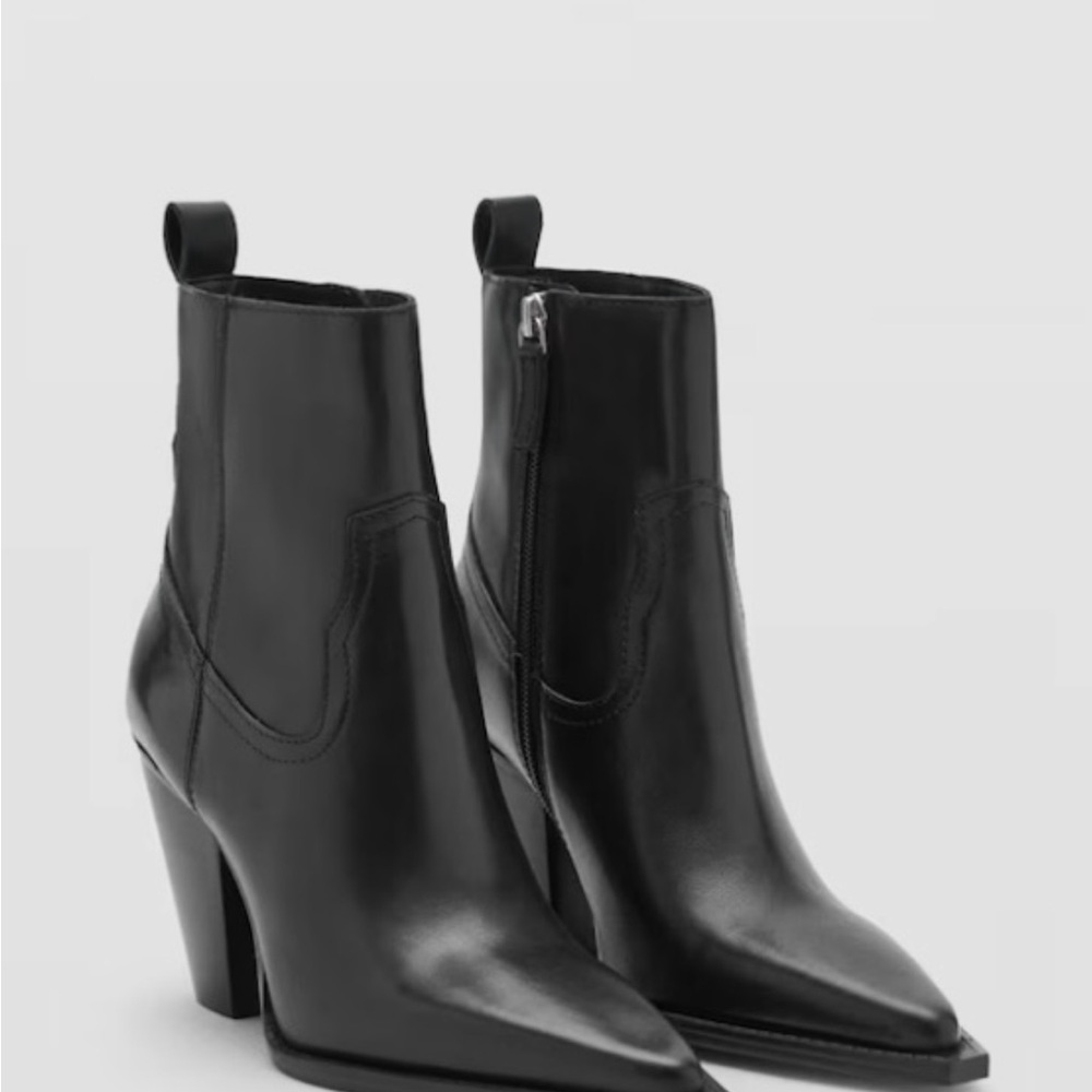Mango Sleek Black Ankle Booties